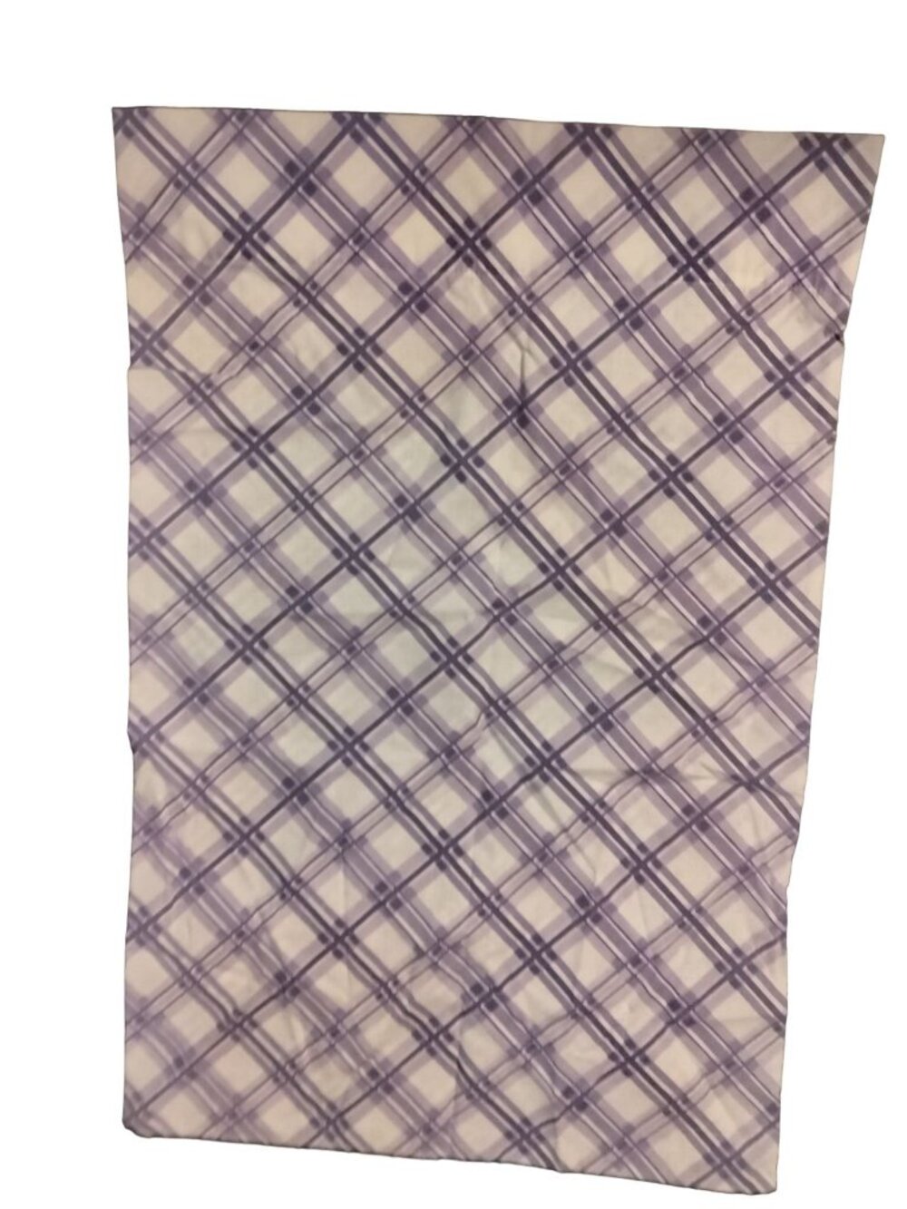Queen Pillowcase Lavender Purple Plaid Sears Roebuck USA 42x36